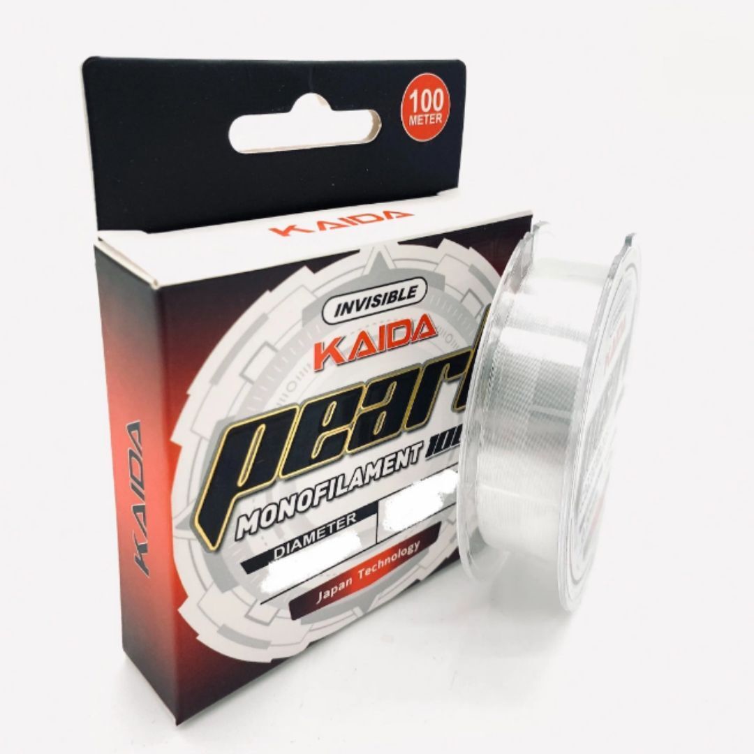 Леска для рыбалки монофильная KAIDA PEARL прозрачная 100м 0.14мм/3.50кг