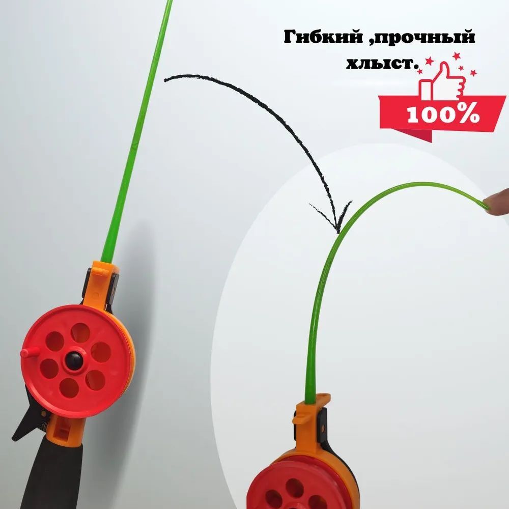 Удочка зимняя WestMan неопреновая АБС/ПК / Набор удочек для зимней рыбалки 65 мм , 5 штук