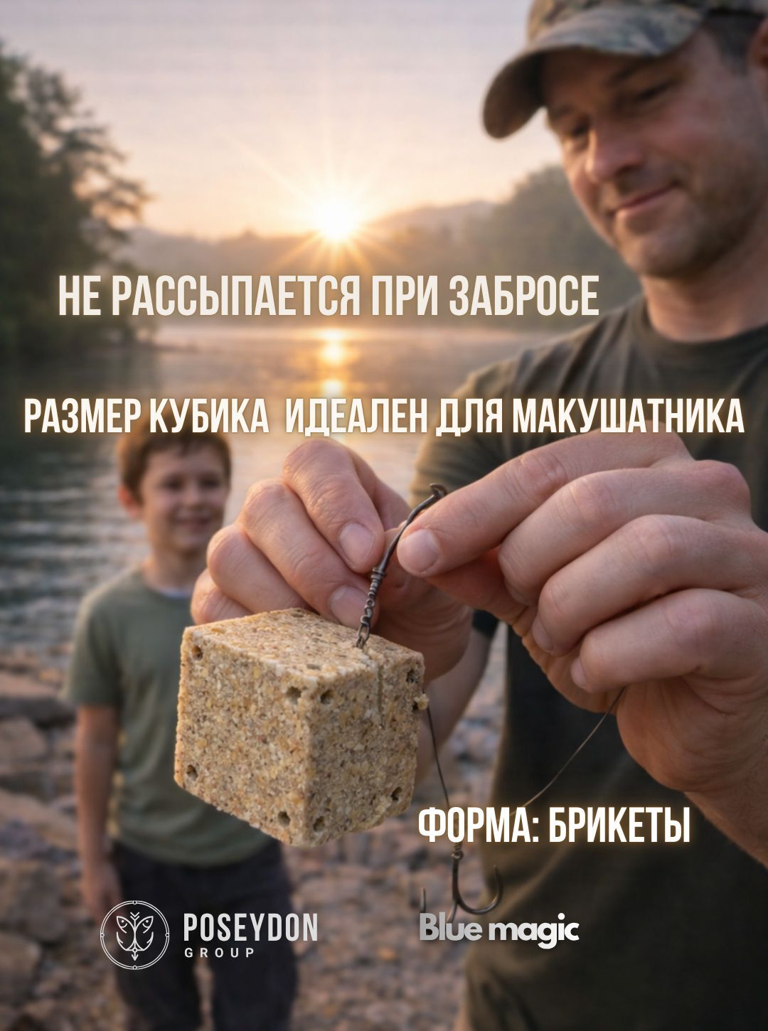 Жмых рыболовный кукурузный/ прикормка рыболовная / макуха для рыбалки POSEYDON Протеин 20 штук 900 грамм