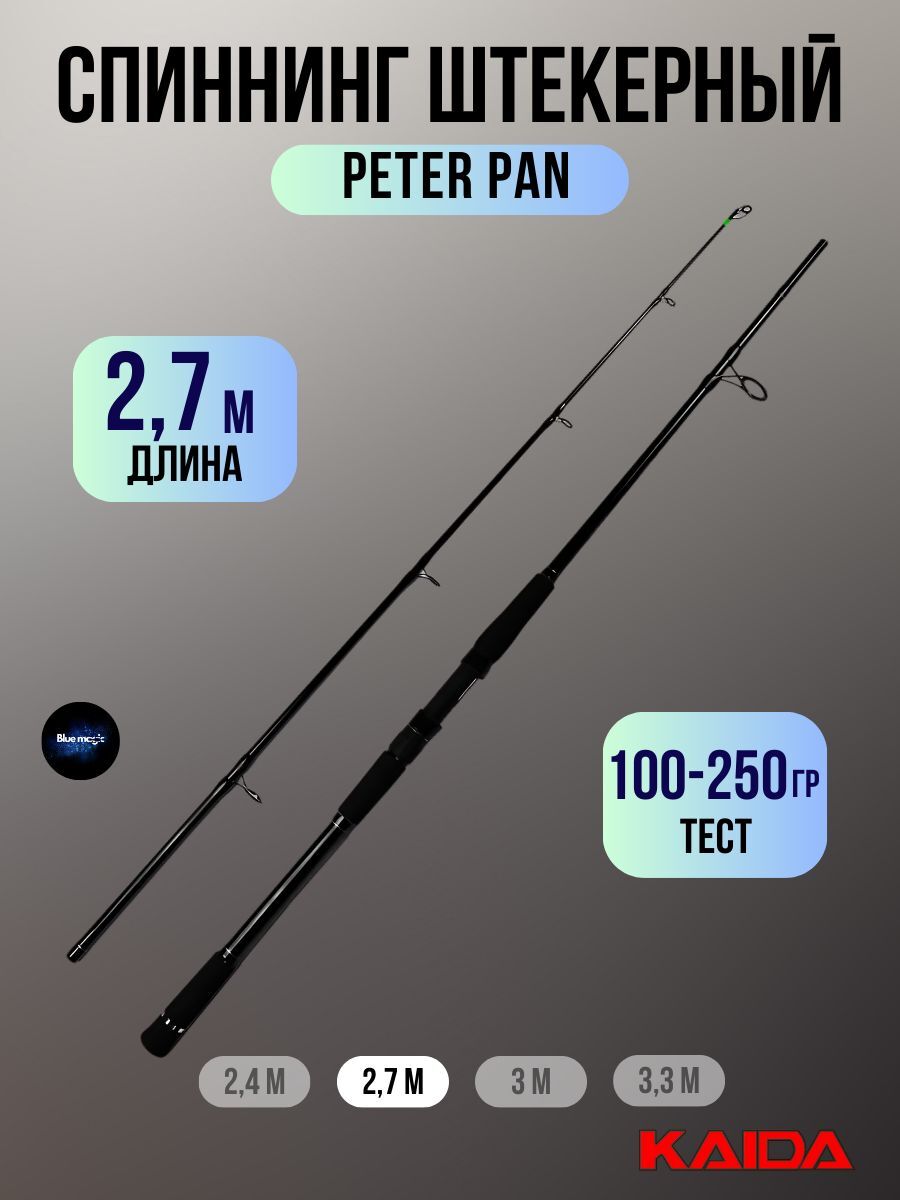 Спиннинг штекерный Kaida PETER PAN тест 100-250g 2,7м / Удочка рыболовная