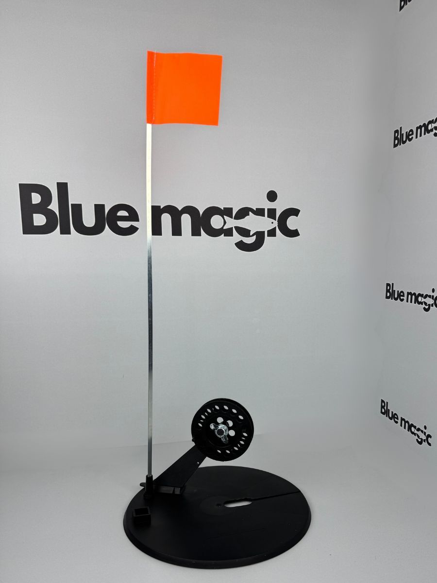 Жерлицы зимние оснащенные / набор жерлиц в сумке 5 штук Blue Magic пластиковая стойка, диаметр катушки 75 мм