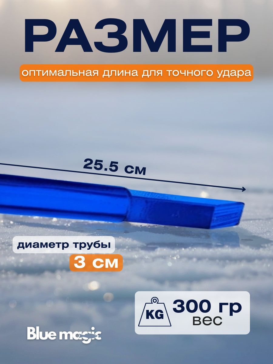 Наконечник для усиленной пешни Blue Magic / Пешня для зимней рыбалки