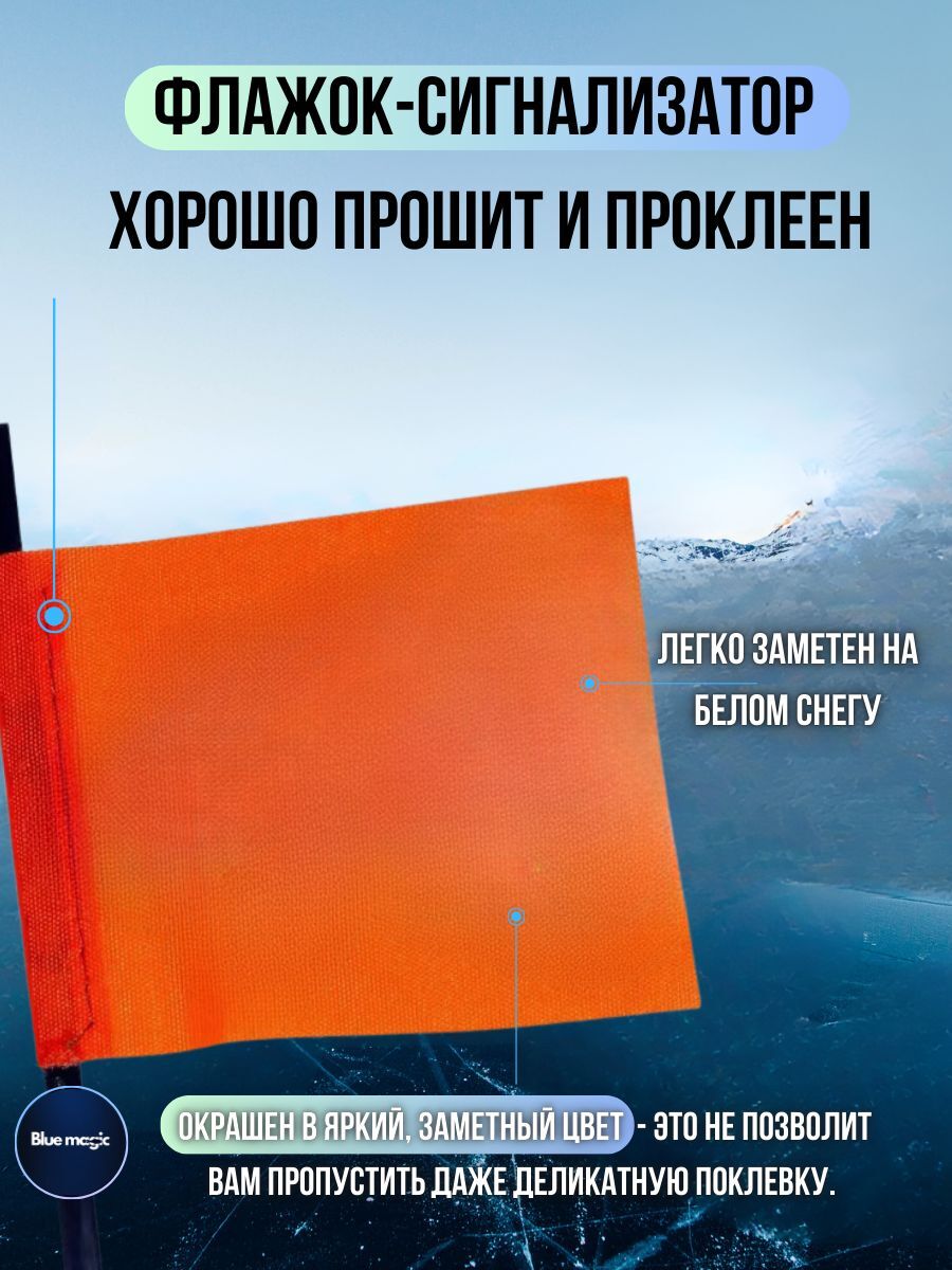 Жерлицы зимние оснащенные / набор жерлиц в сумке 5 штук Blue Magic пластиковая стойка, диаметр катушки 75 мм
