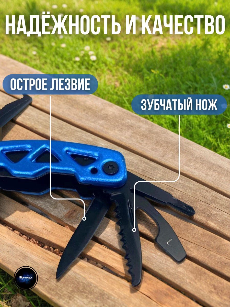Мультитул щипцы рыболовные Kaida / плоскогубцы пассатижи синий