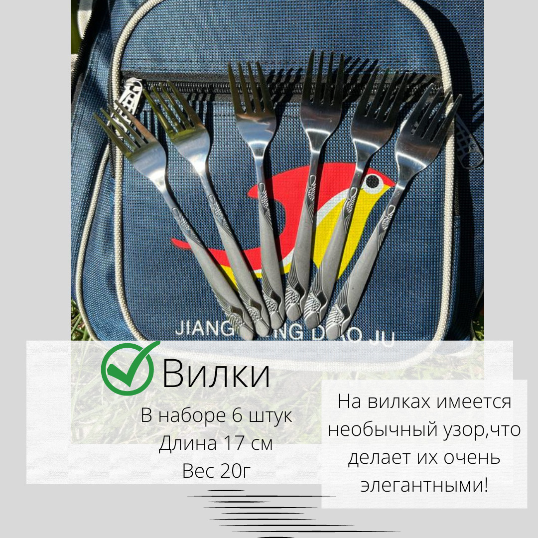 Рюкзак - холодильник с набором посуды для туризма рыбалки на 6 персон 2 в 1