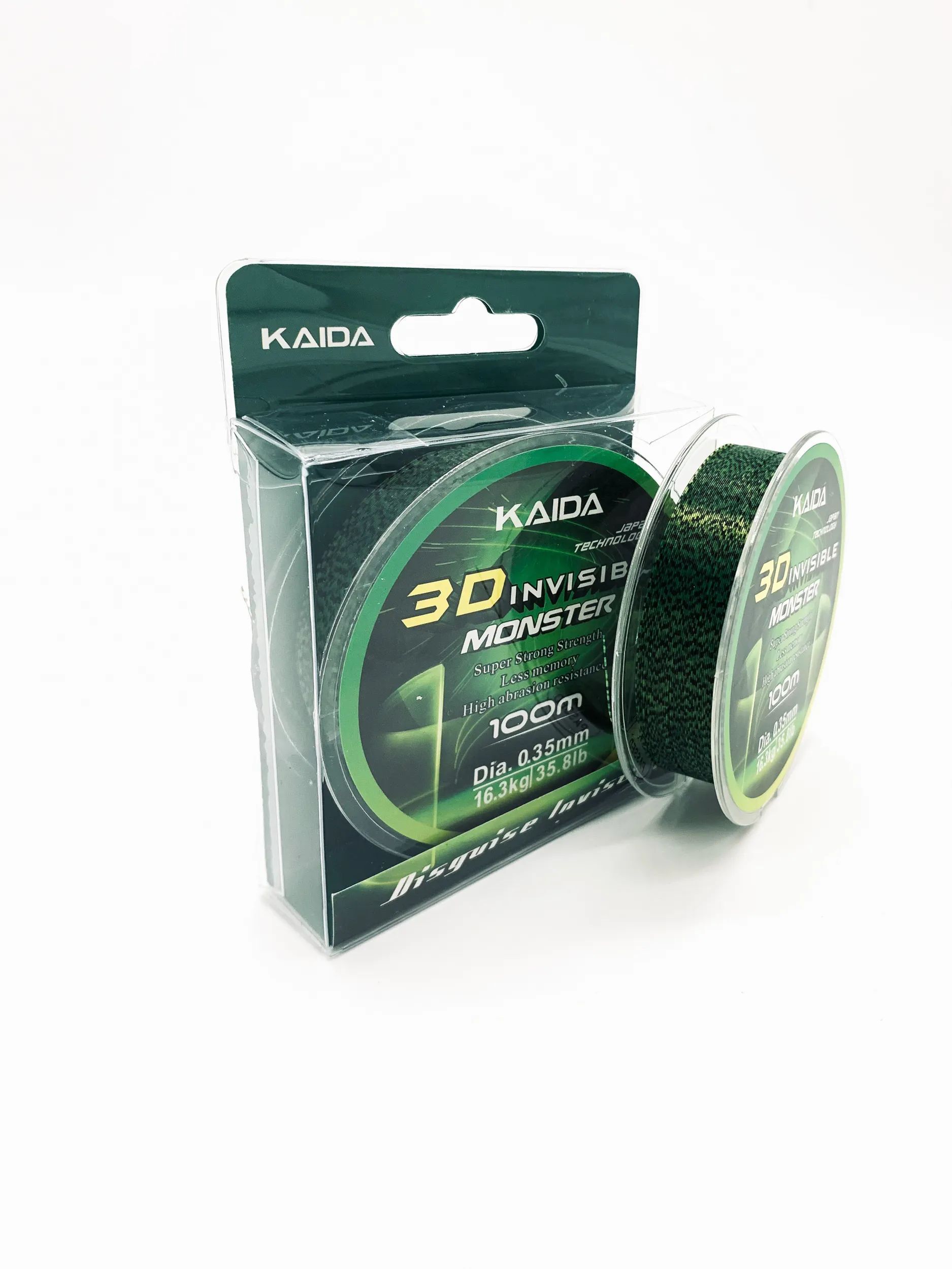 Леска для рыбалки KAIDA INVISIBLE MONSTER цвет 3D зеленый планктон леска рыболовная100м 0.26мм