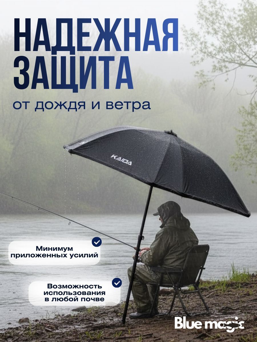 Зонт для рыбалки и отдыха Kaida Зонт карповый квадратный, 2,4 метра с юбкой