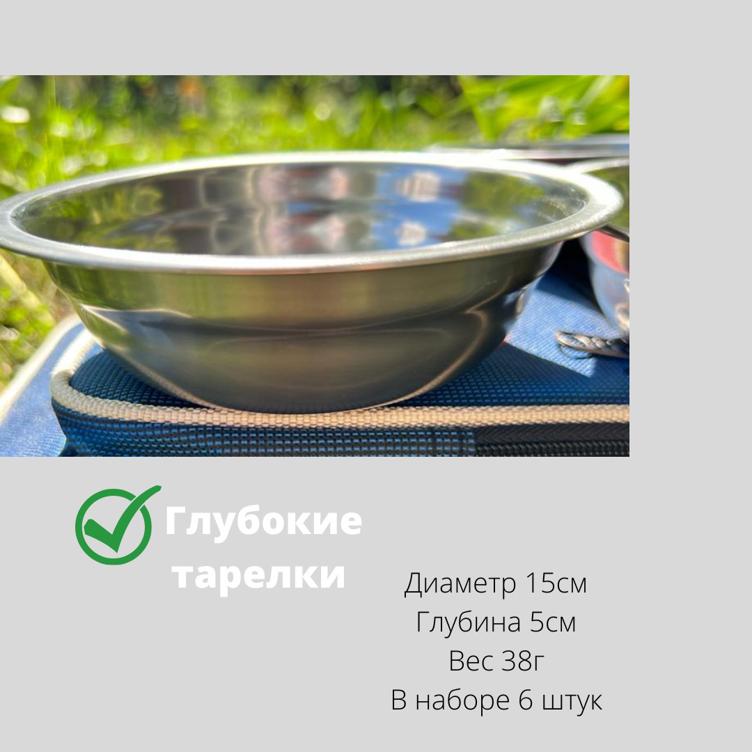 Рюкзак - холодильник с набором посуды для туризма рыбалки на 6 персон 2 в 1
