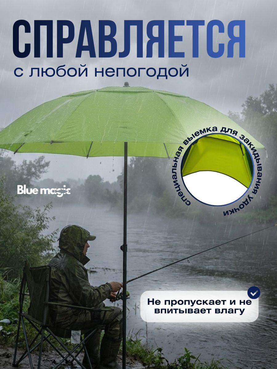 Зонт для рыбалки и отдыха Kaida Зонт карповый 2.4 метра с боковым наклоном