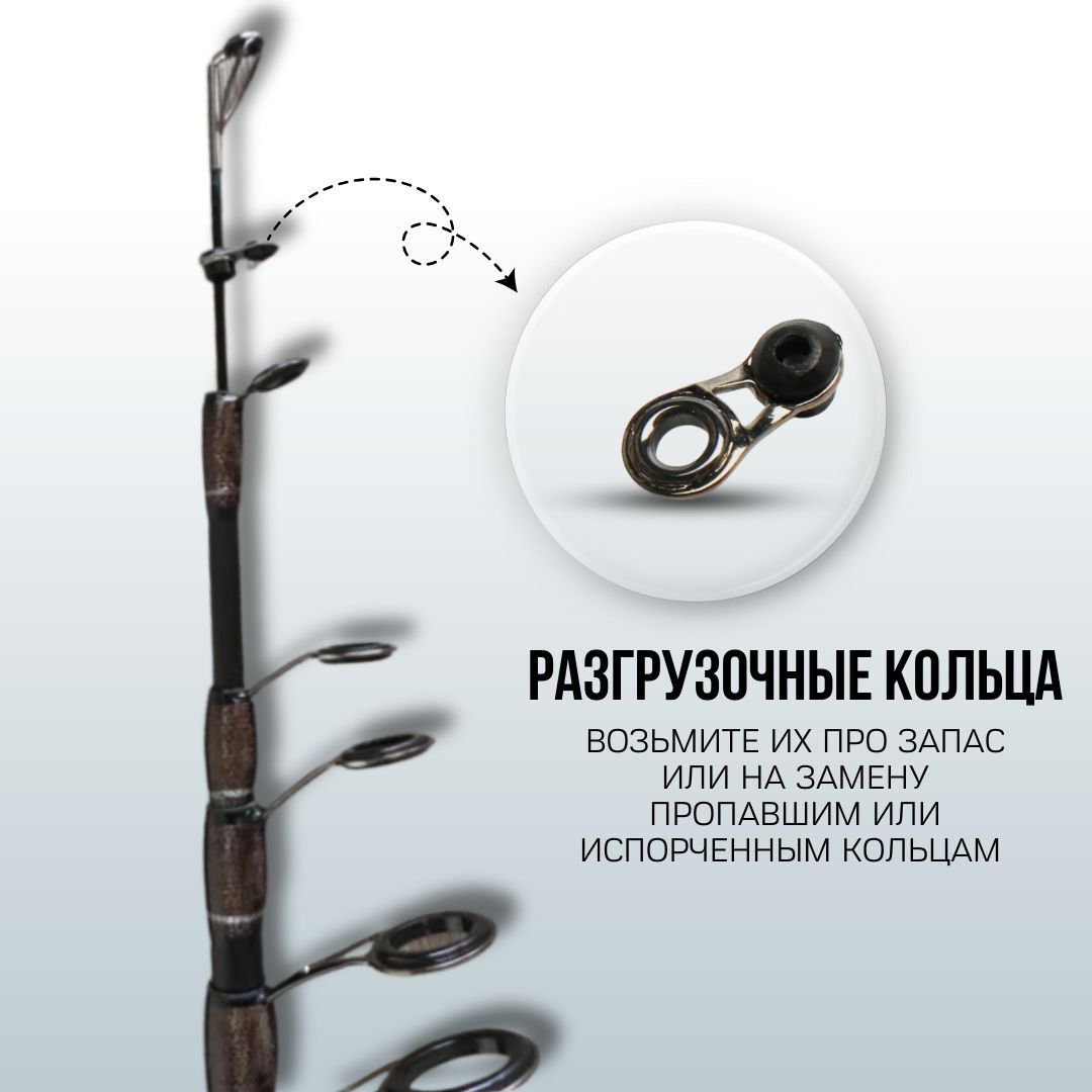 Кольца для удочек / Кольца для спиннинга / Комплект колец для рыбалки 100 штук от 3.1 мм до 4.0 мм