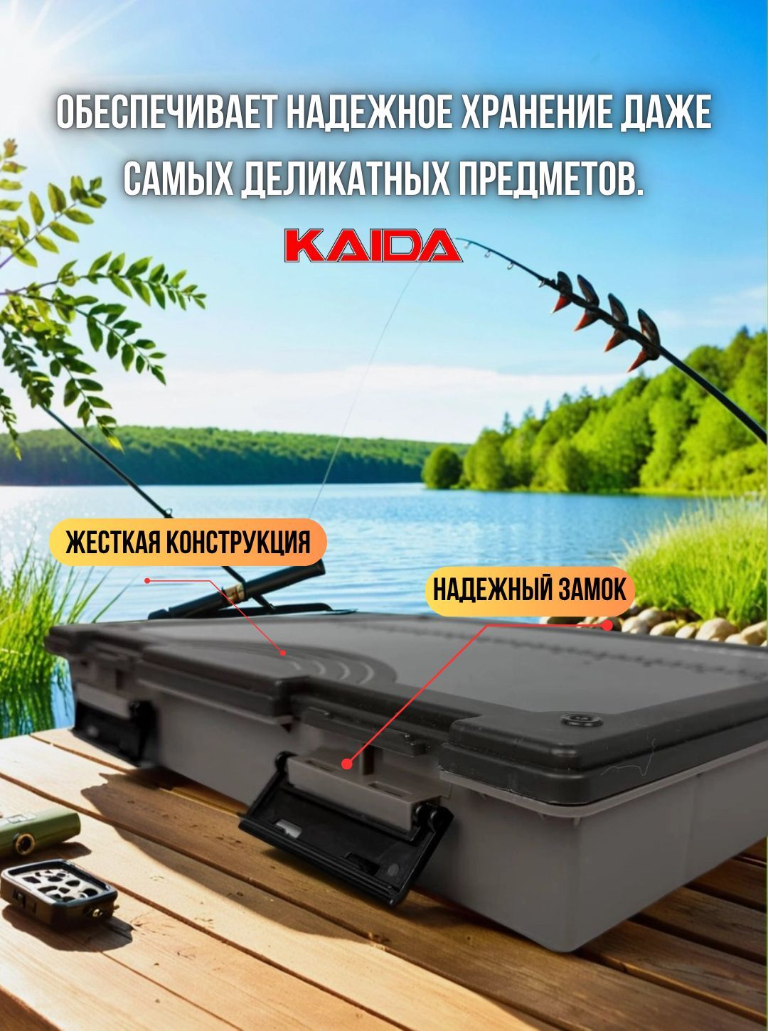 Коробка рыболовная Kaida / контейнер, бокс, кейс для приманки / органайзер рыболовный 36х29х6 см