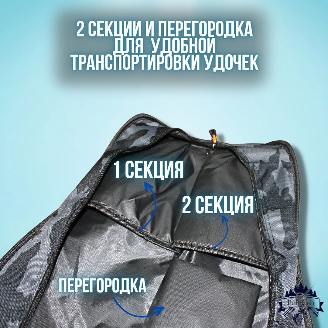 Чехол для удочек спиннинга удилищ Dejia камуфляжный длина 160 см