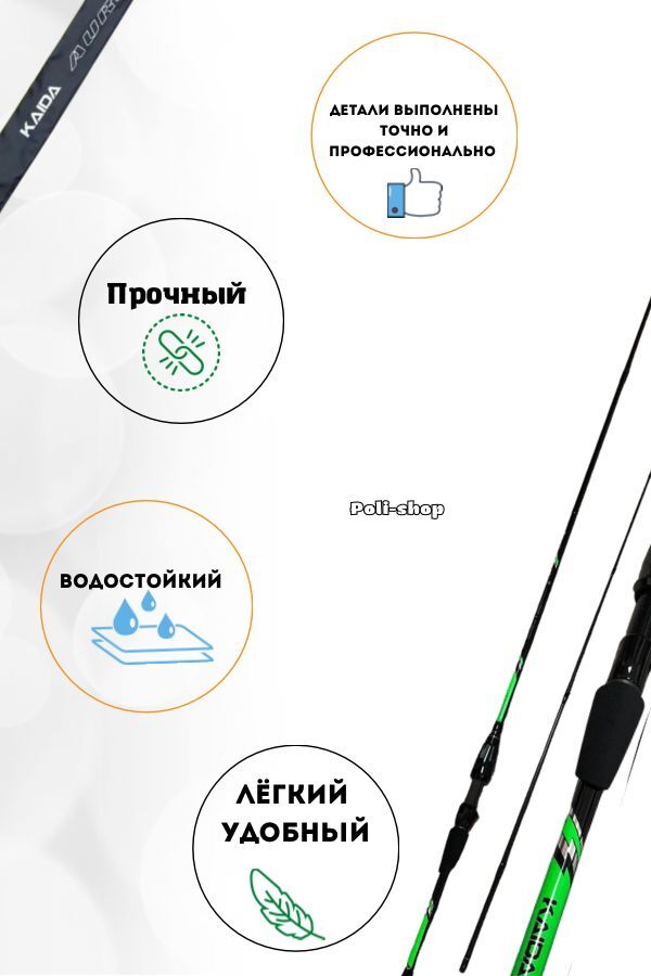 Спиннинг Kaida AURORA Тест 0.6-6 г , Длина 180 см