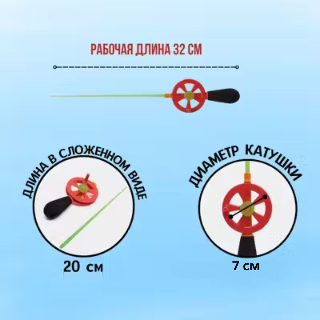 Удочка для зимней рыбалки скелетон WestMan / Удилище для зимней рыбалки неопреновая 70 мм 2 шт