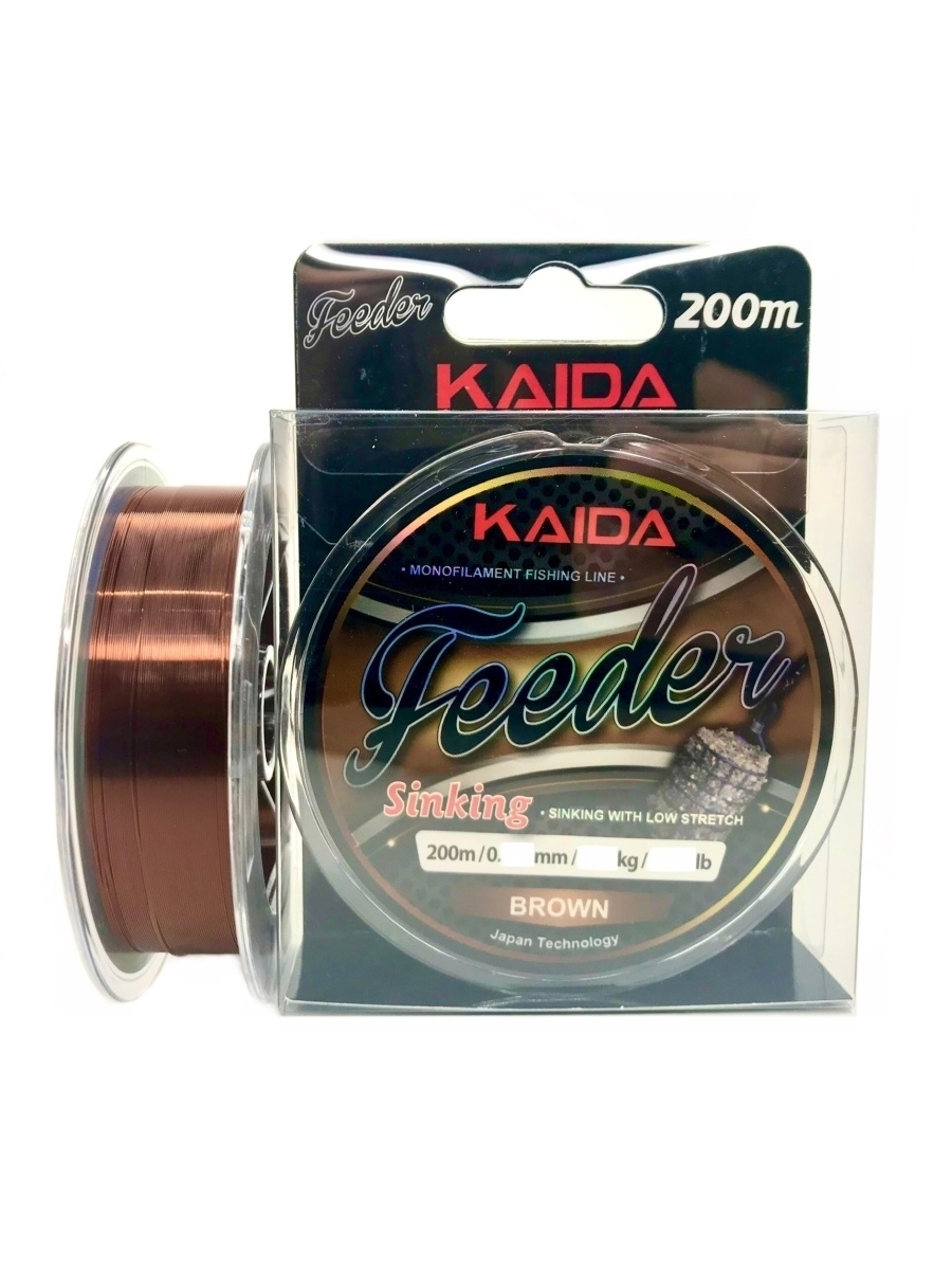 Фидерная леска KAIDA Feeder Sinking 200m 0.203mm 3.83kg / леска для рыбалки