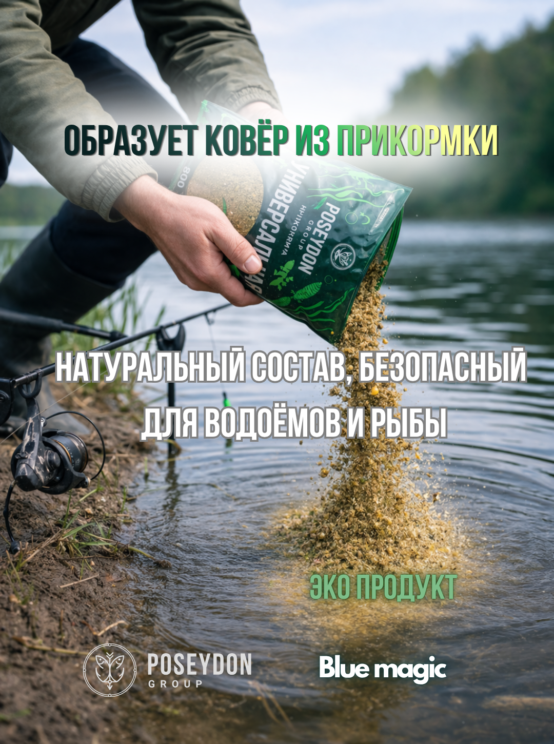 Прикормка универсальная для рыбалки / прикормка рыболовная Плотва Poseydon 800 грамм