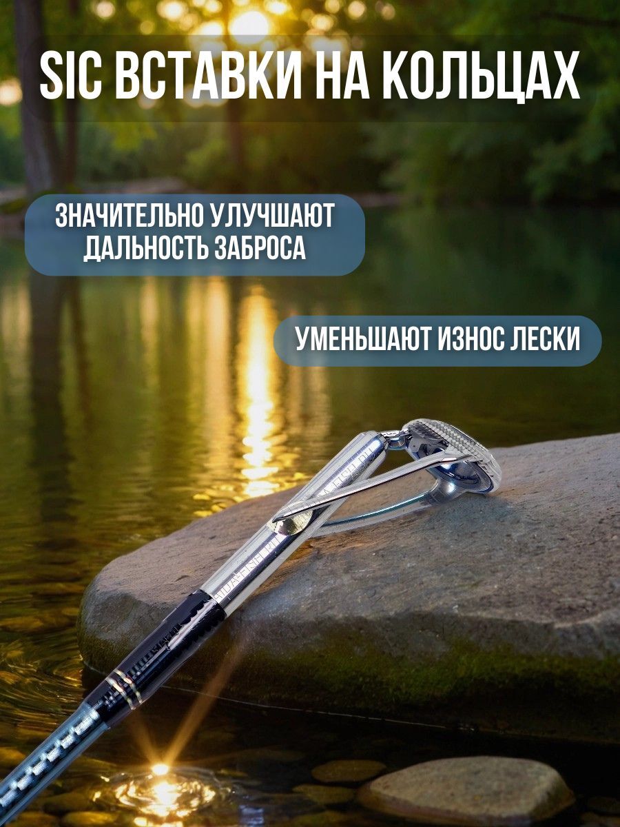 Спиннинг для рыбалки штекерный Kaida / удочка для рыбалки FORESTER 2,13 м тест 10-42 гр