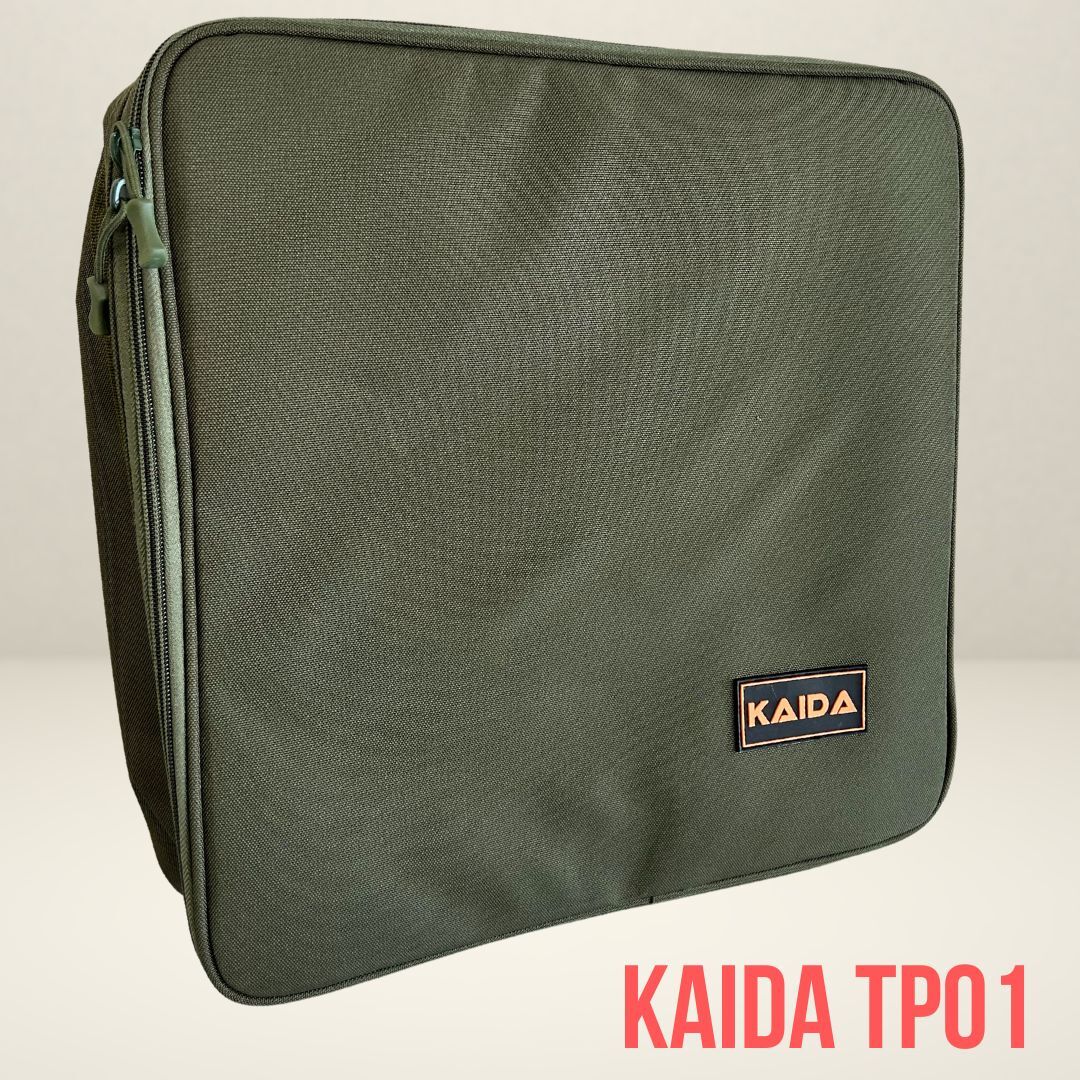Сумка для катушек / Сумка-чехол KAIDA зеленая на 4 катушки 38х38х16 см