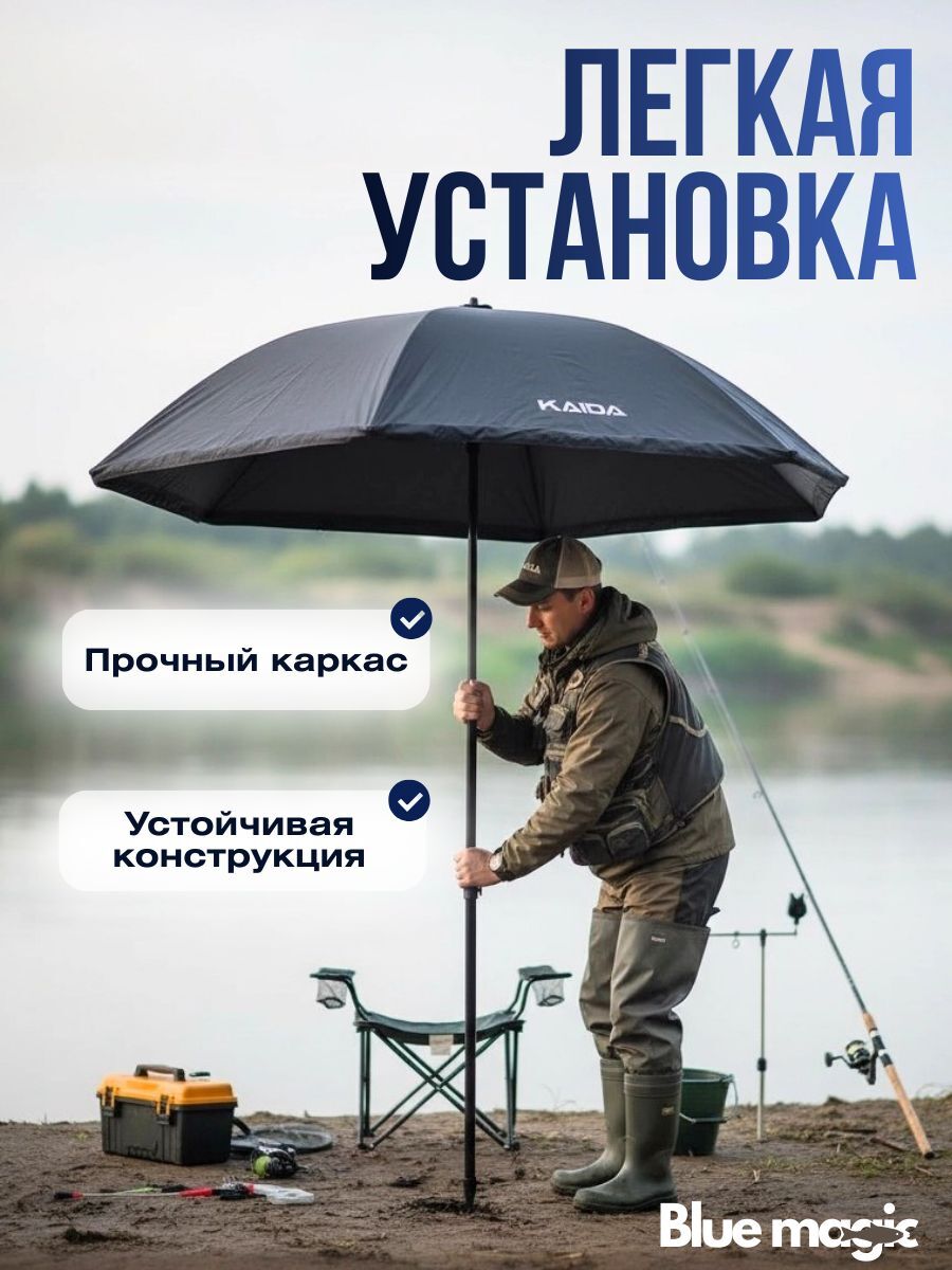 Зонт для рыбалки и отдыха Kaida Зонт карповый квадратный, 2,4 метра с юбкой