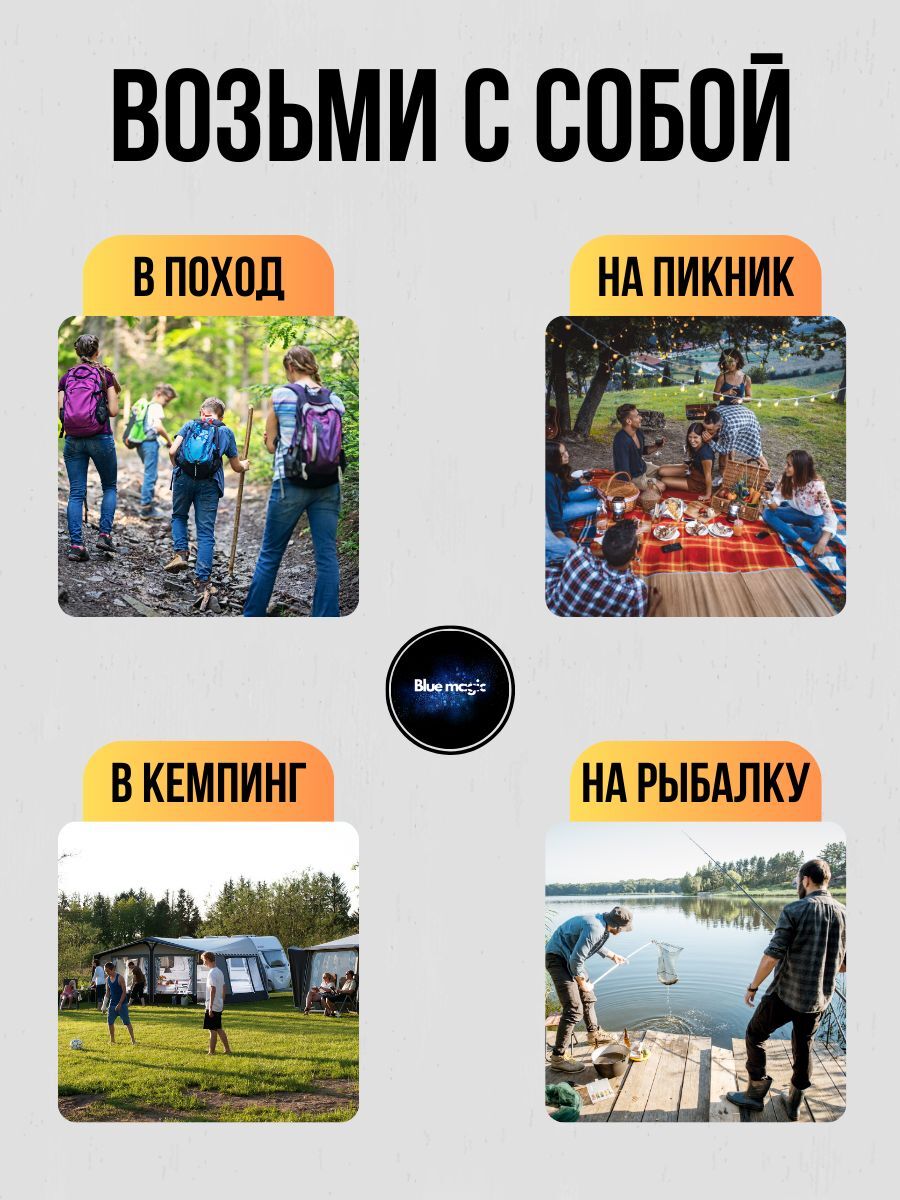 Набор походный туристический для кемпинга / набор инструментов для пикника 8 в 1 черный
