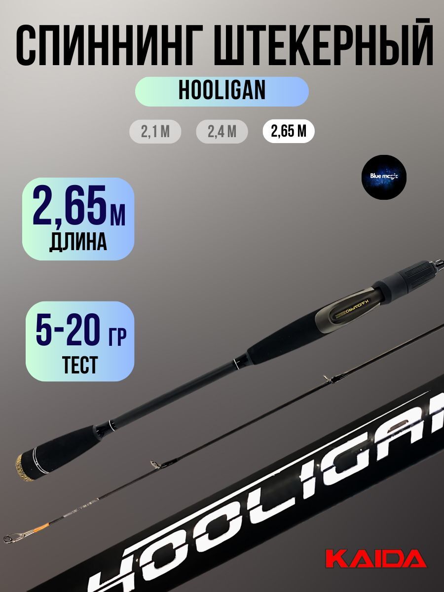 Спиннинг штекерный Kaida Hooligan тест 5-20g 2,65м