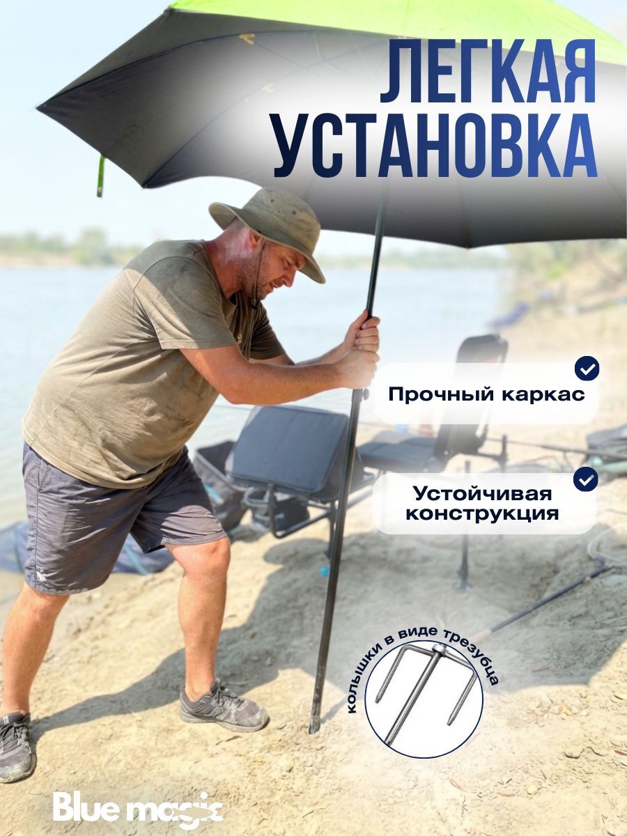Зонт для рыбалки и отдыха Kaida Зонт карповый 2.4 метра с боковым наклоном