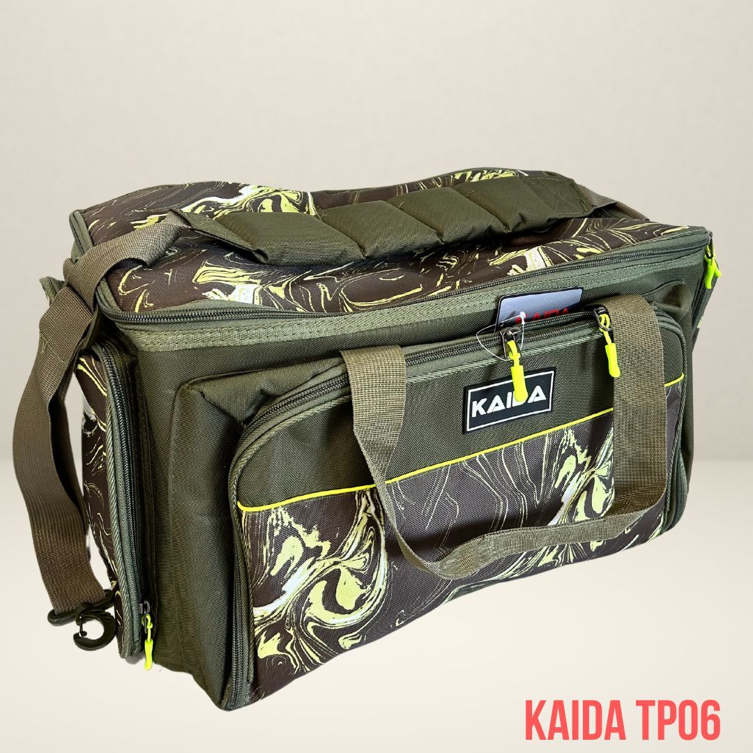 Сумка на плечо / Сумка для рыбалки KAIDA зеленая 48х26х29 см