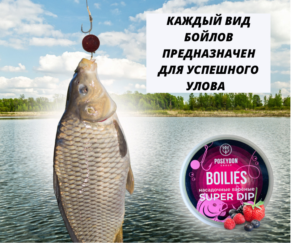 Бойлы Poseydon насадочный вареные SUPER DIP "Красные Фрукты" 18 мм, 150g