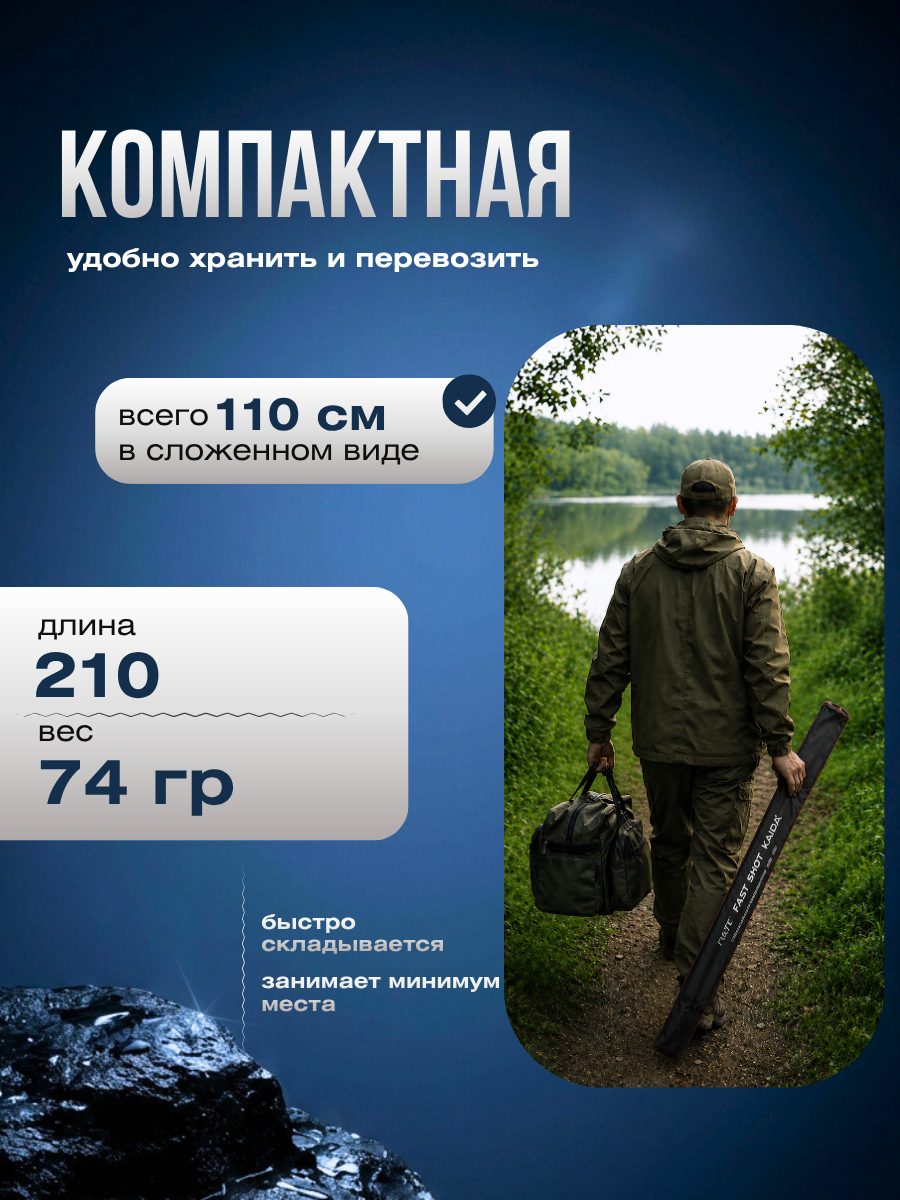 Спиннинг штекерный KAIDA C.W. 2-10г FAST SHOT длина 210см удочка штекерная