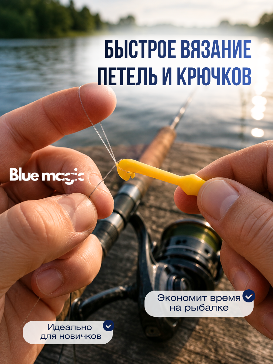 Крючковяз рыболовный Узловяз для рыбалки / Петлевяз рыбацкий рыболовный двухразмерный (L-M) Blue Magic