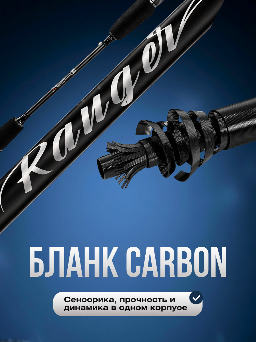 Спиннинг штекерный Kaida-Pro RANGER тест 4-17 / 5-23g с двумя хлыстами 2,13м Power M / Удочка рыболовная