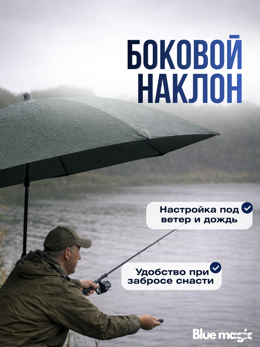 Зонт для рыбалки и отдыха Kaida Зонт карповый с юбкой, на молнии, с окном, обычное двойное сложение, с колышками